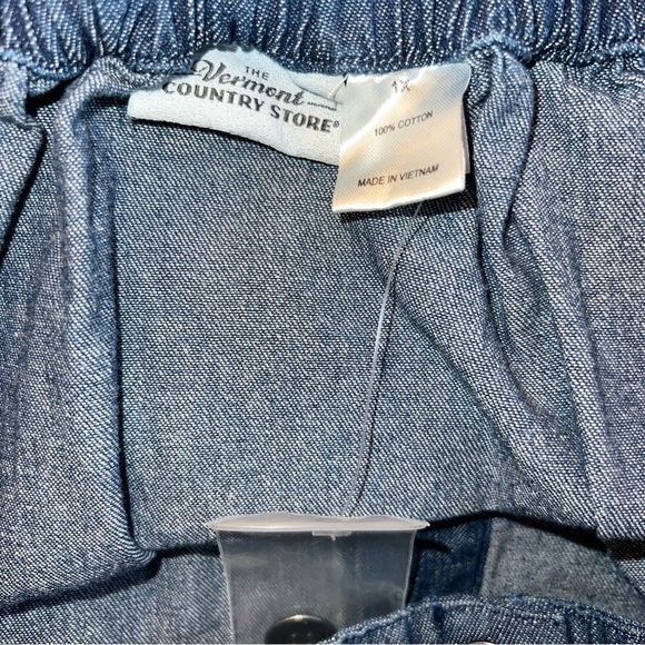 The Vermont country store women’s dark wash denim modest button front skirt 1X - Picture 3 of 3